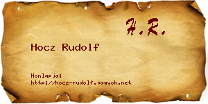 Hocz Rudolf névjegykártya